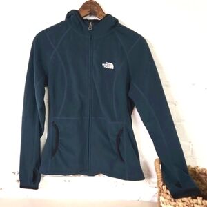 Northface Green Fitted Hooded Fleece Size  Medium